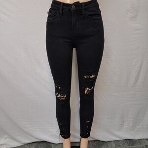 Judy Blue Black Distressed High-Rise Skinny Jeans Size 1/25